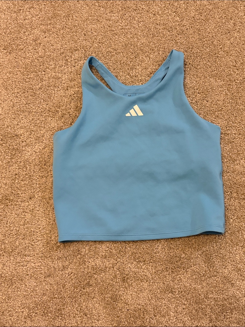 adidas Sky Blue Racerback Crop Tank